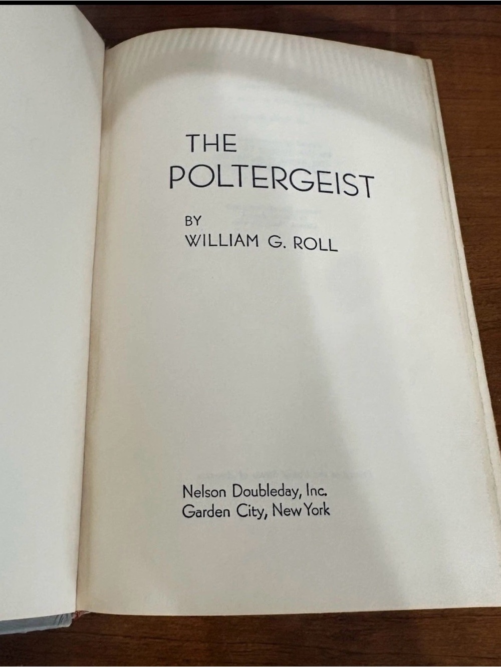 The Poltergeist by William G. Roll - White Title Page